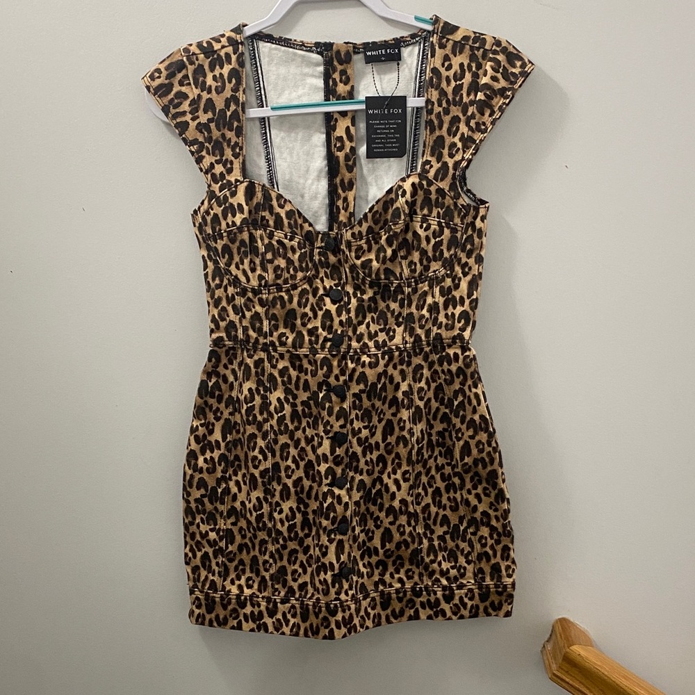 White Fox Boutique Leopard Print Mini Dress